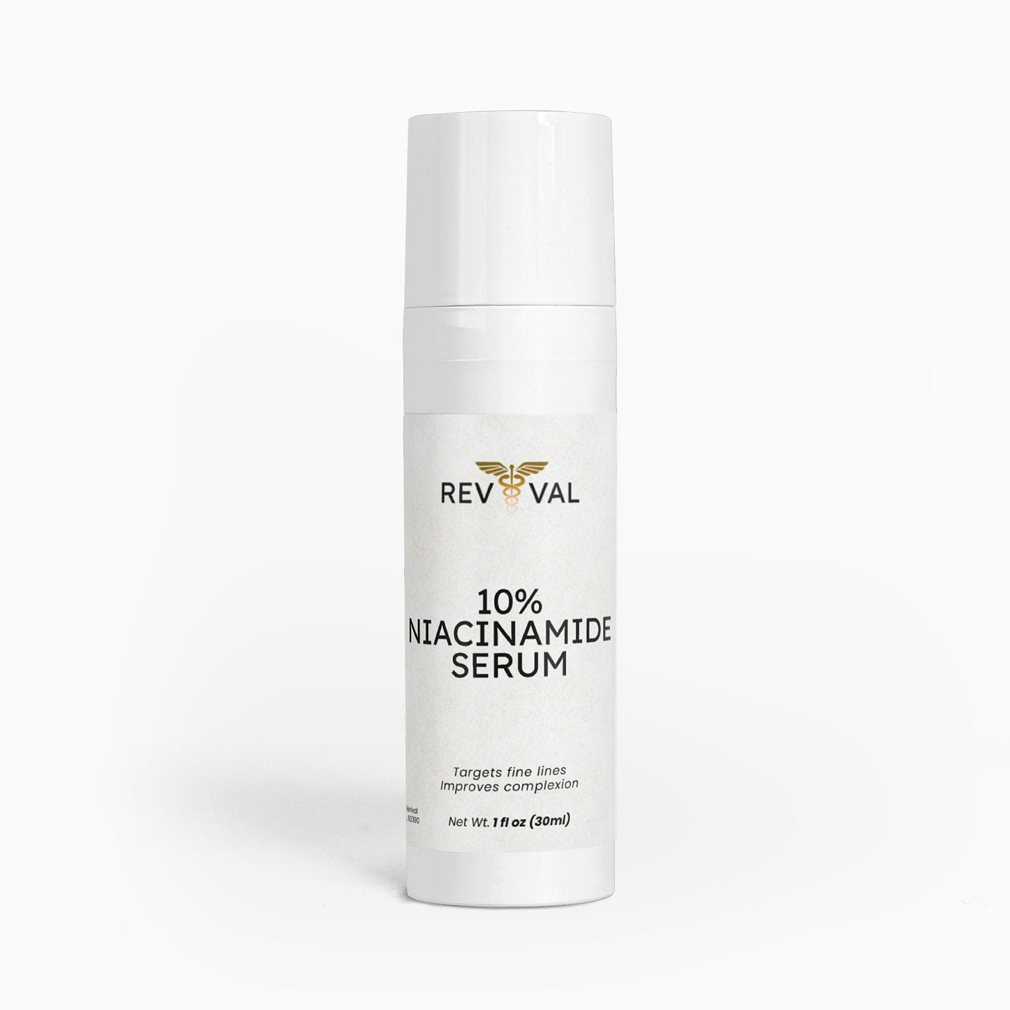 Rev Val 10% Niacinamide Serum bottle on a white background