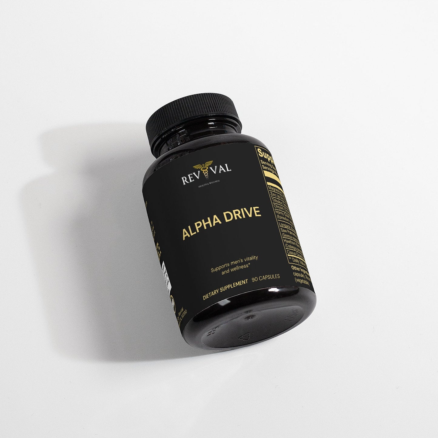 Alpha Drive, angled front bottle