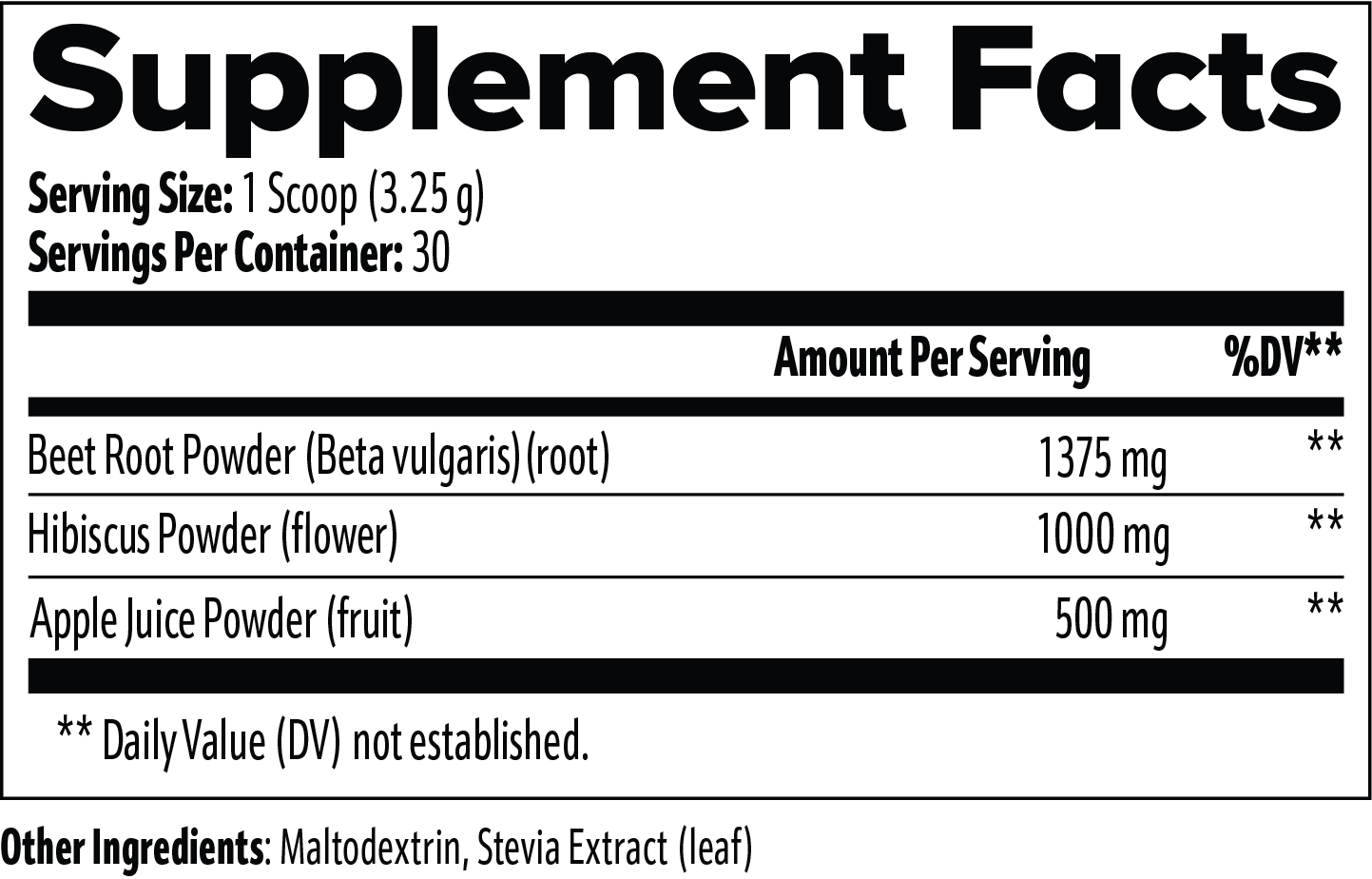 Beetroot Powder, label