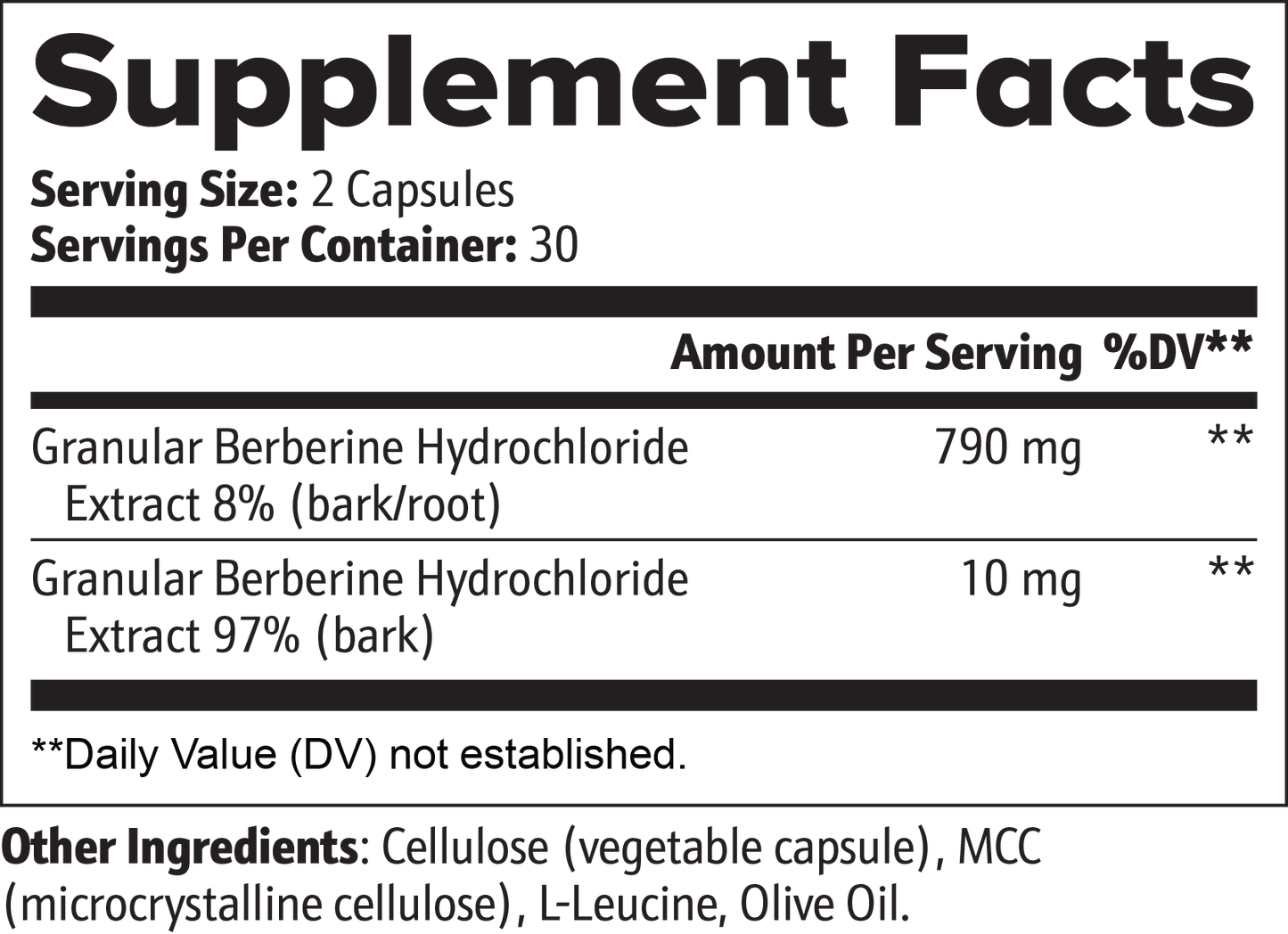 Berberine, label