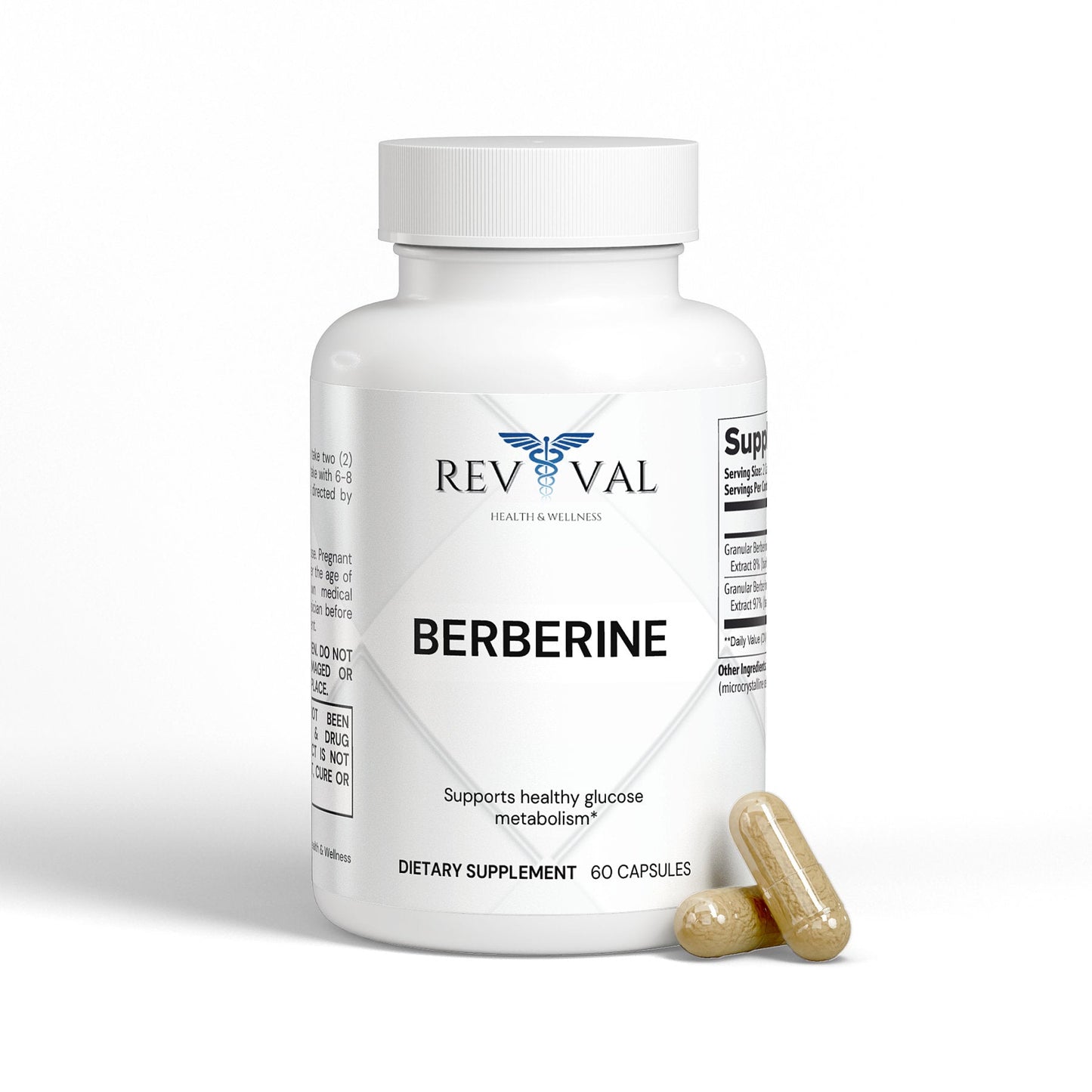 Berberine, front bottle, capsules