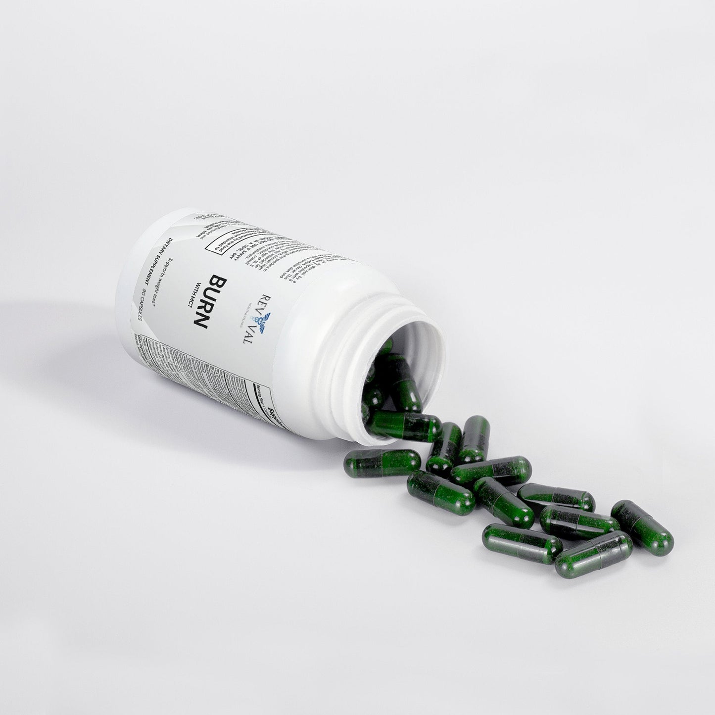Burn with MCT, angled image with capsules