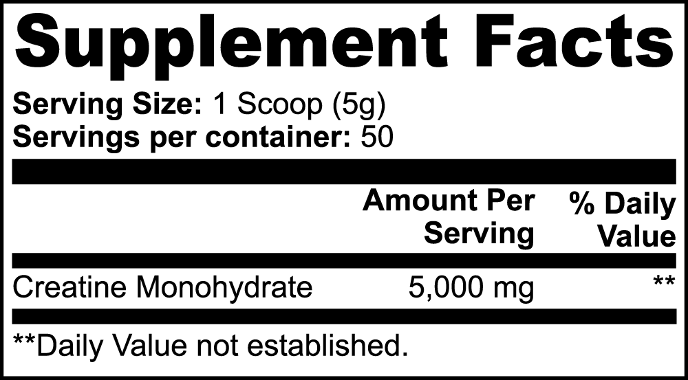 Creatine Monohydrate, label