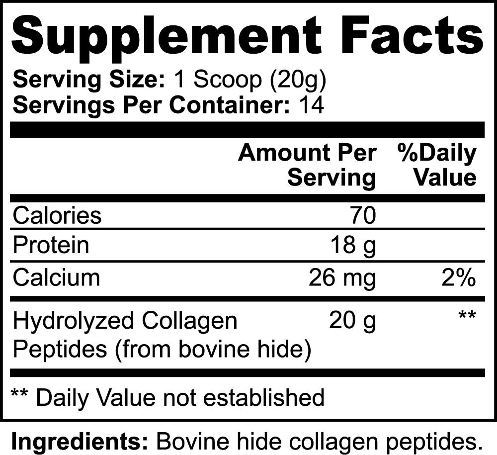Grass-Fed Hydrolyzed Collagen Peptides, label