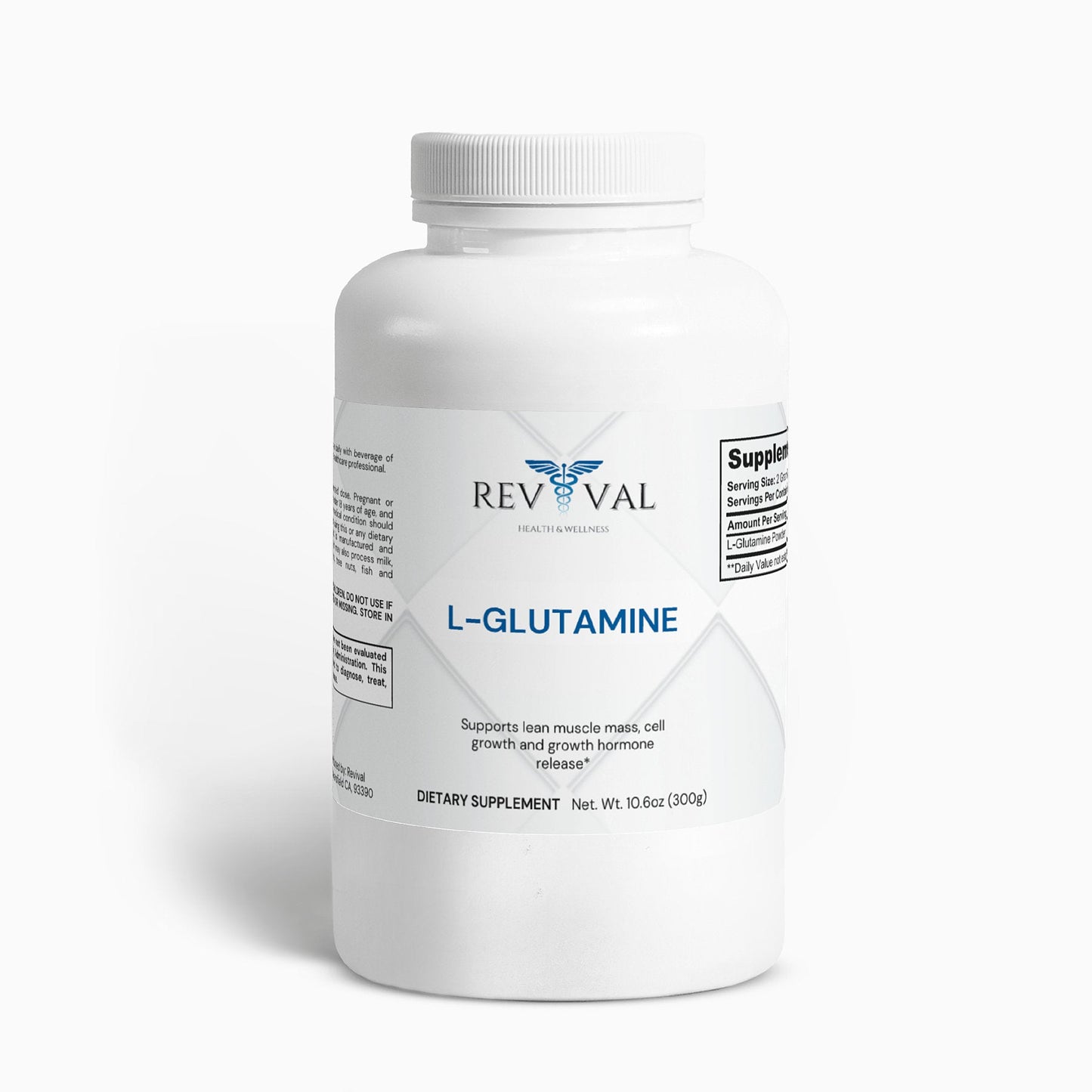 L-Glutamine Powder, front bottle