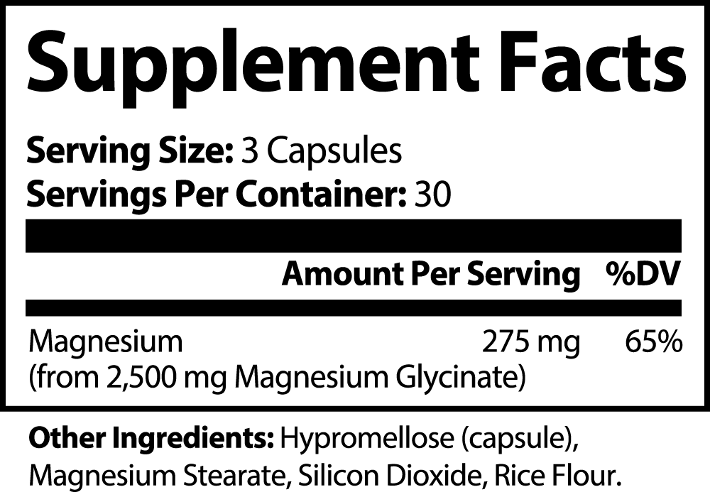 Magnesium Glycinate, label