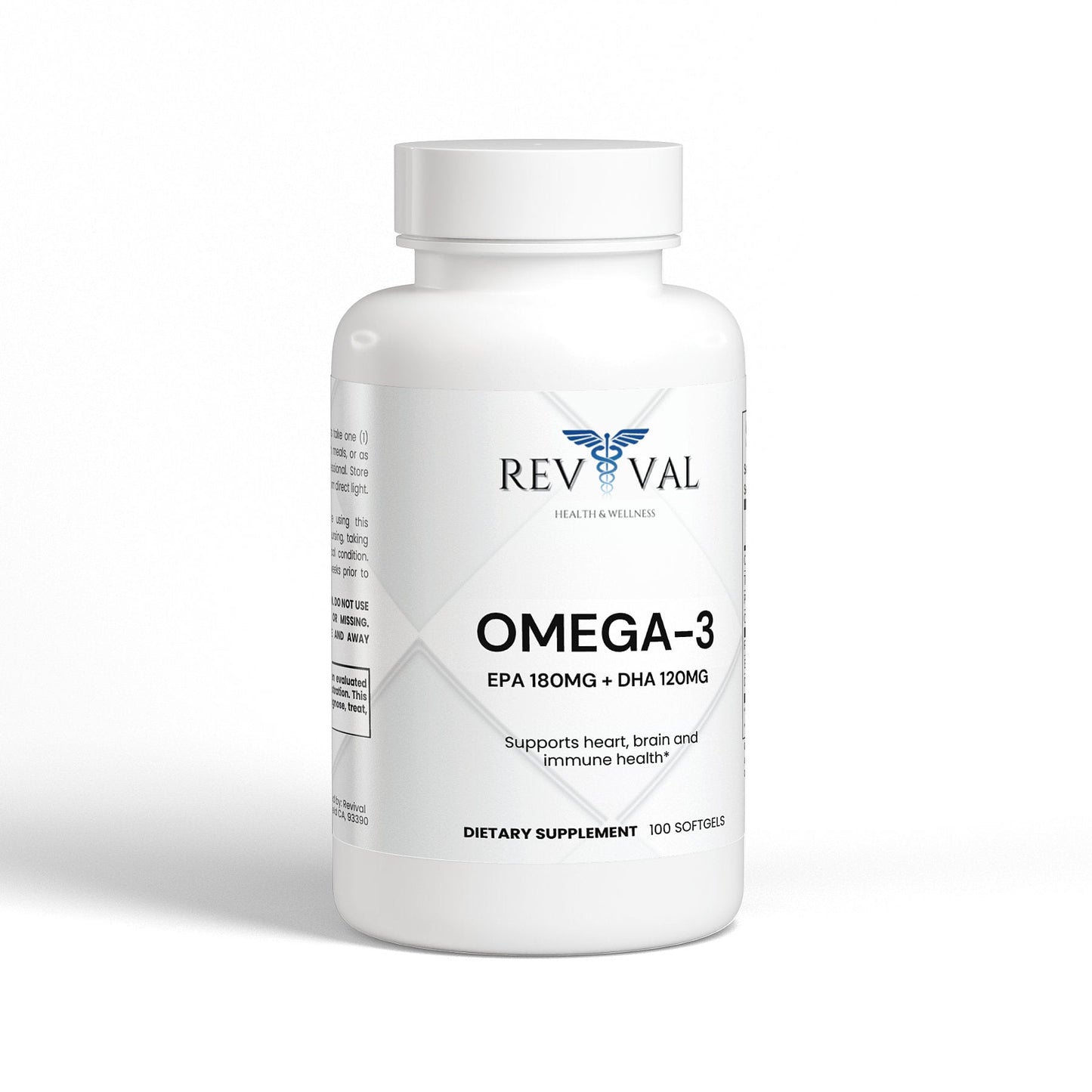 Omega-3 EPA 180mg + DHA 120mg, front bottle