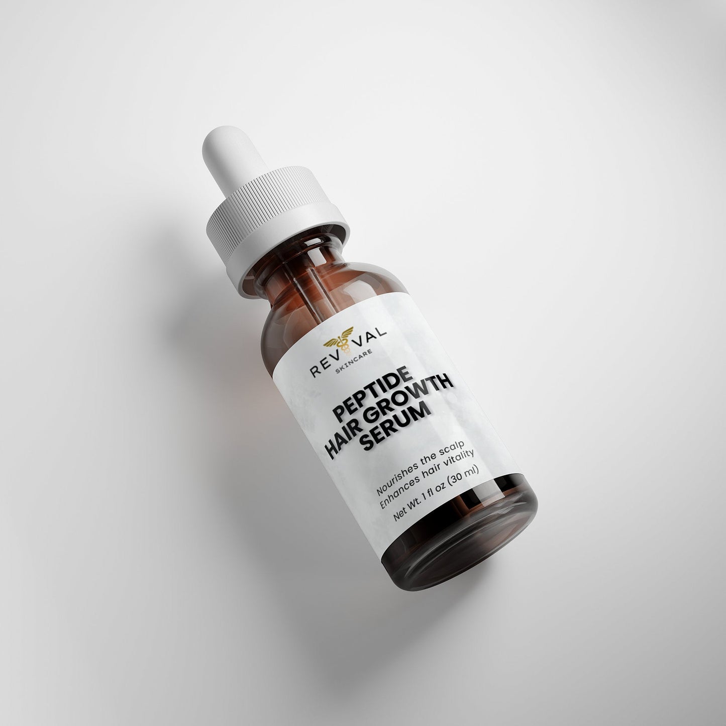 Revival Peptide Hair Growth Serum bottle on a light gray background