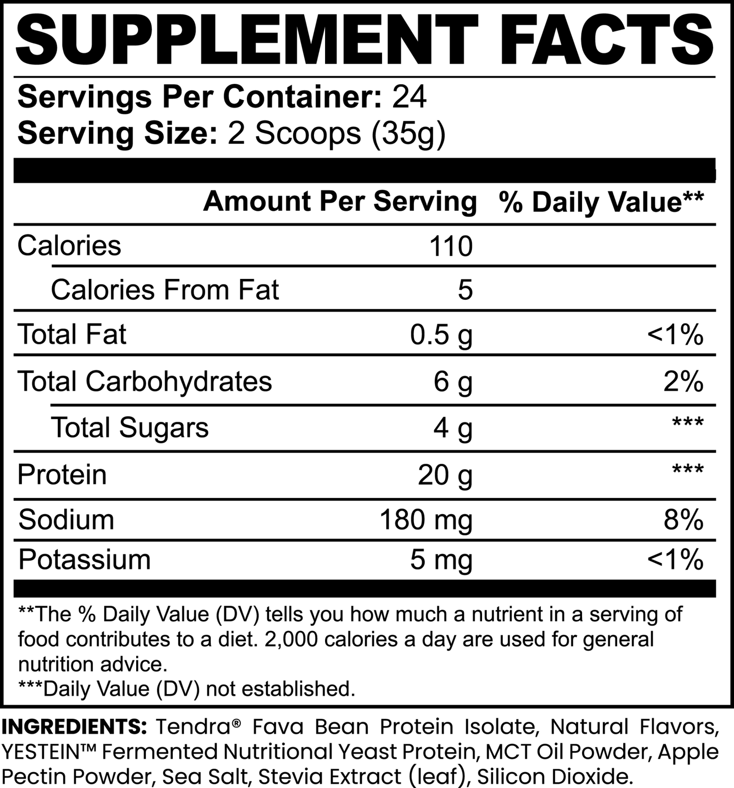 Plant Protein (Vanilla), label