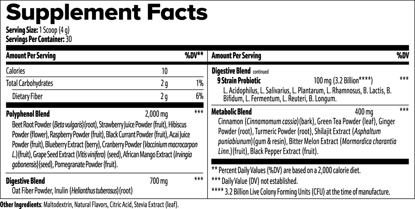 Reds Superfood, label