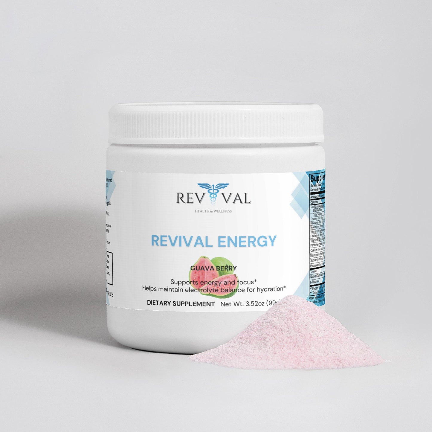 Revival Energy, front bottle with powder