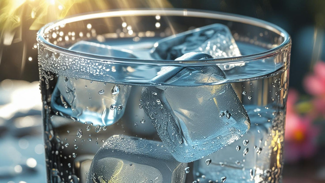 Ice water in clear cup