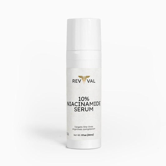 Rev Val 10% Niacinamide Serum bottle on a white background