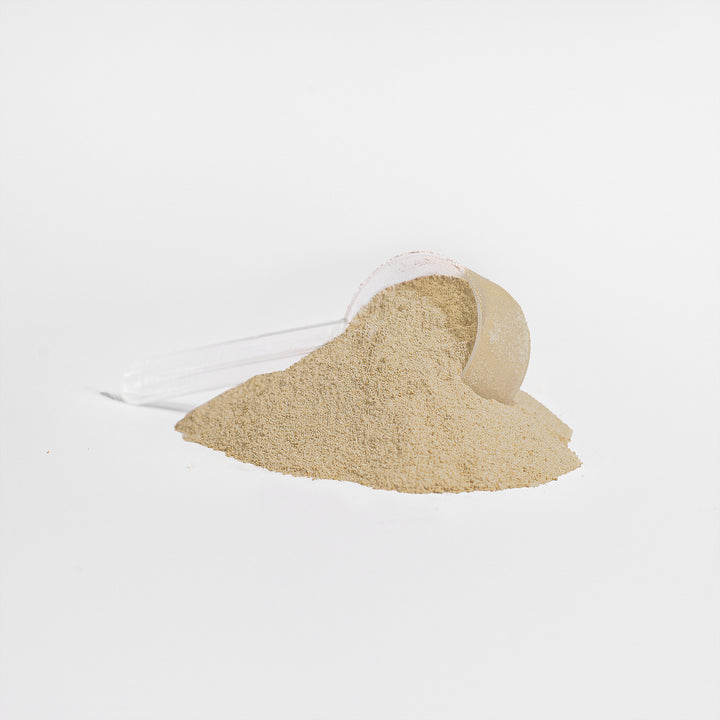 Beige sun hat on a white background