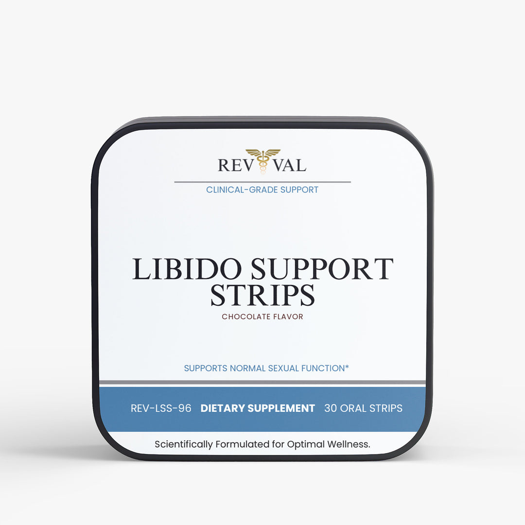 Revival Libido Support Strips packaging on a white background