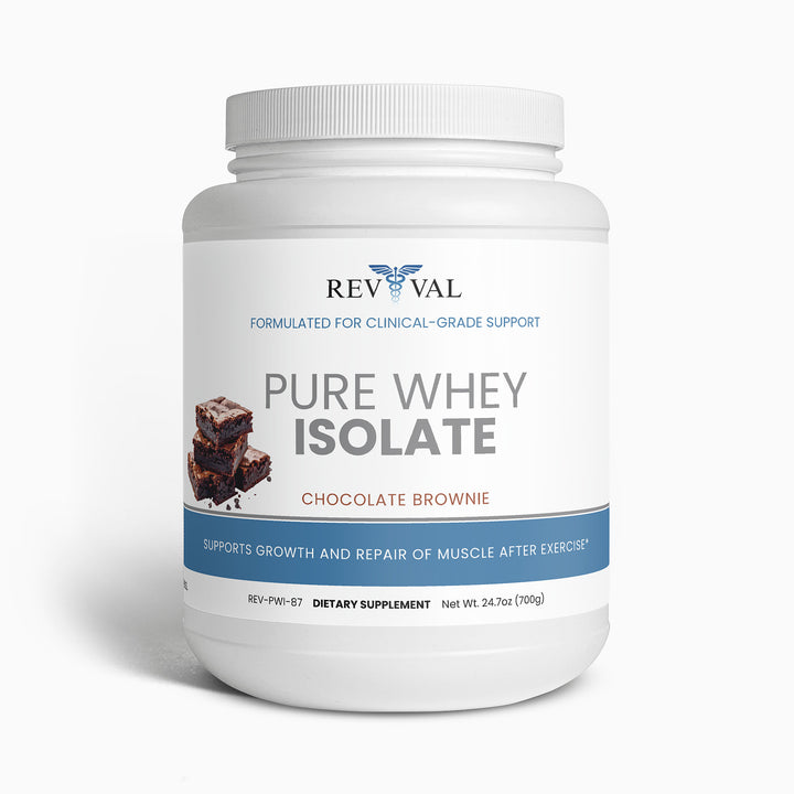 Rev Val Pure Whey Isolate supplement container on a white background