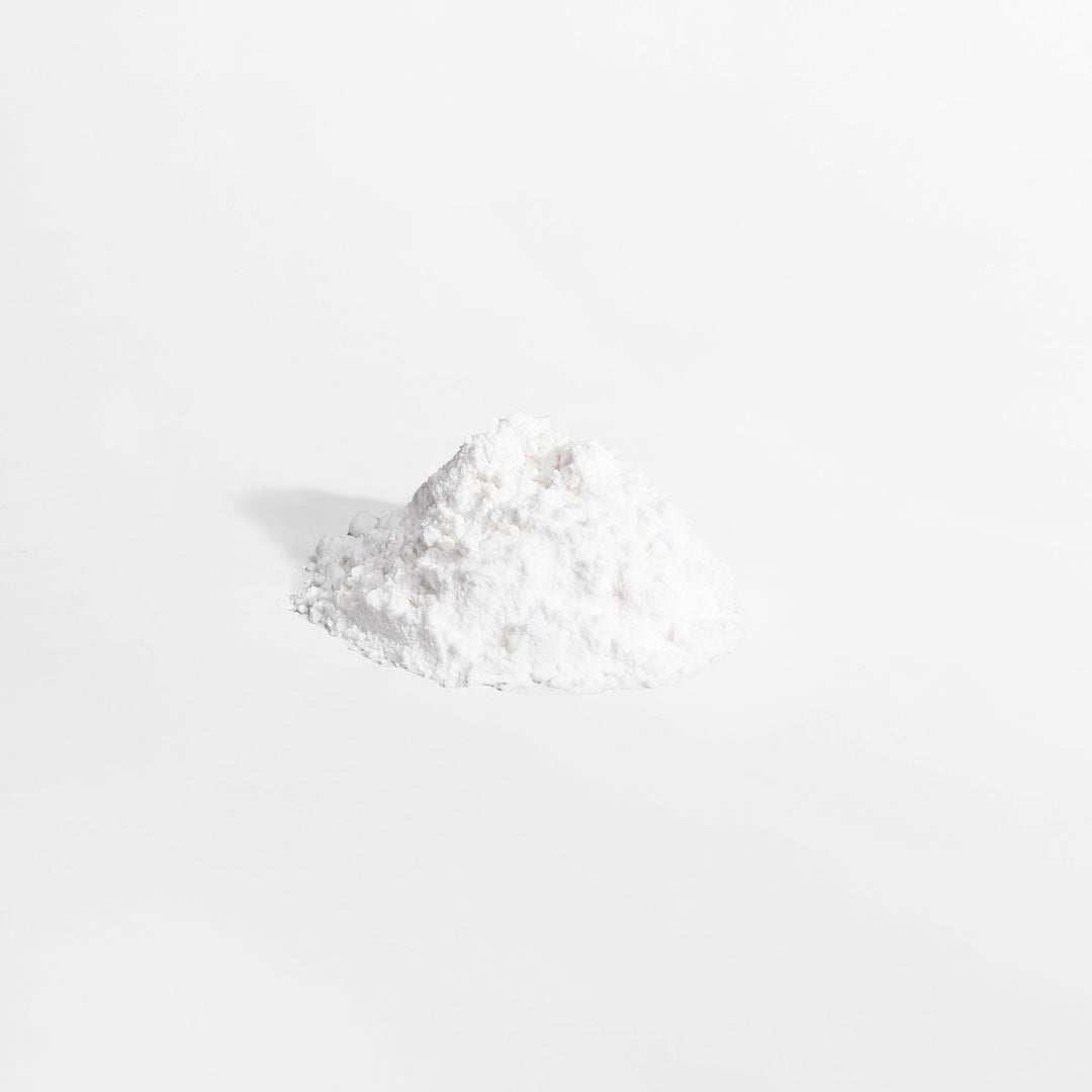 White powder on a white background