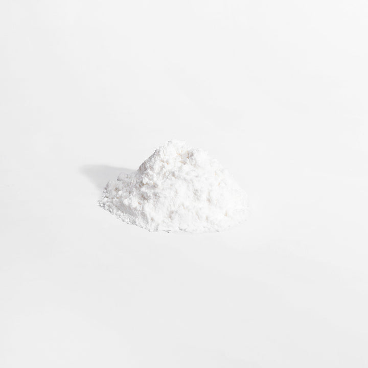 White powder on a white background