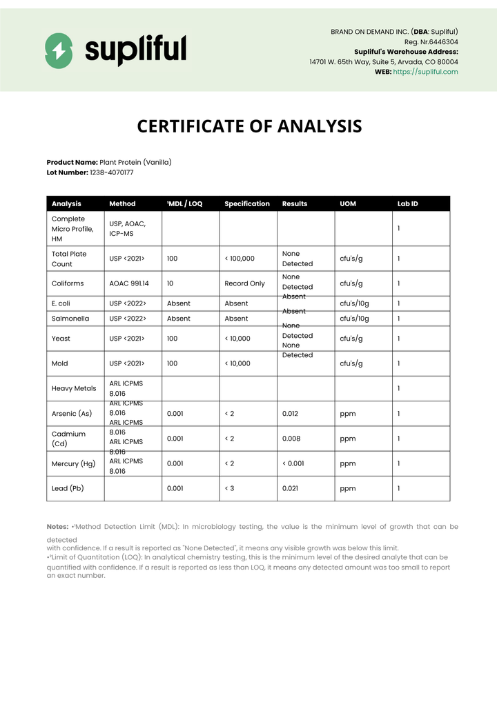 Advanced Plant Protein Vanilla