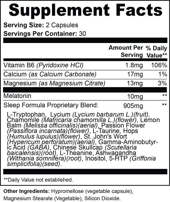 Supplement facts label with detailed nutritional information and ingredients.