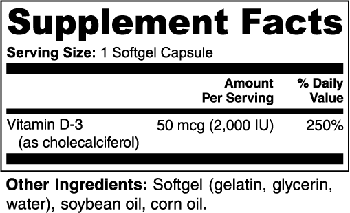Vitamin D3 label