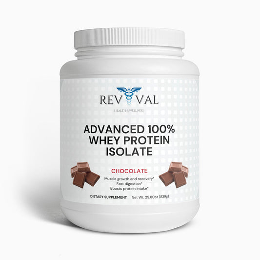 Advanced 100% Whey Protein Isolate (Chocolate), front bottle