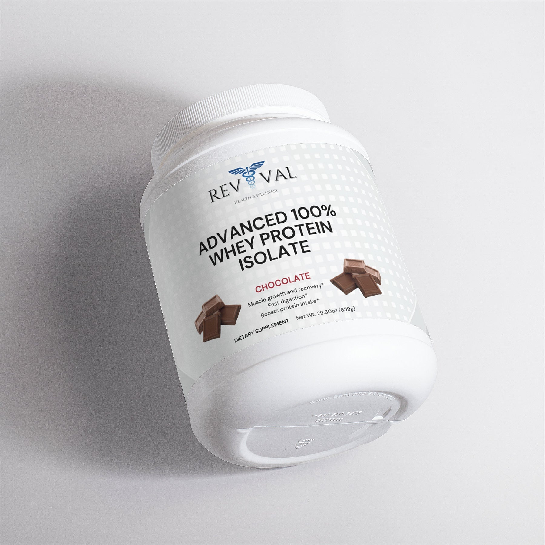 Advanced 100% Whey Protein Isolate (Chocolate), front bottle