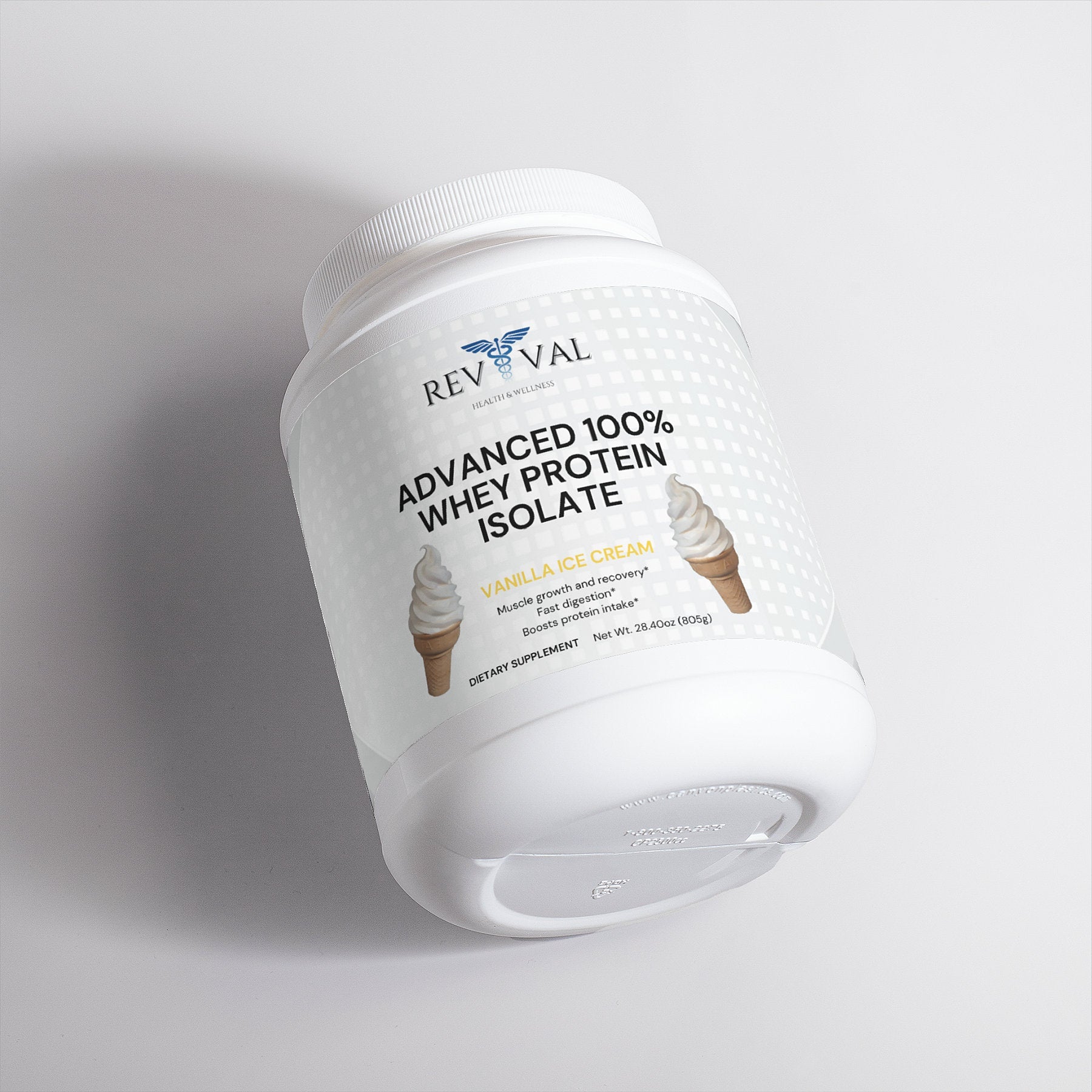 Advanced 100% Whey Protein Isolate (Vanilla), front bottle