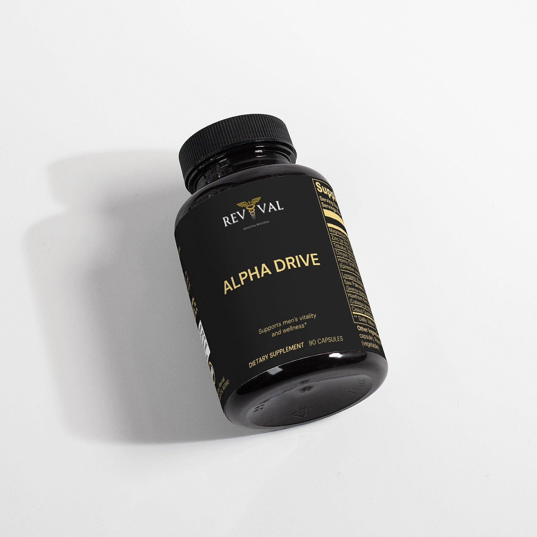 Alpha Drive, angled front bottle