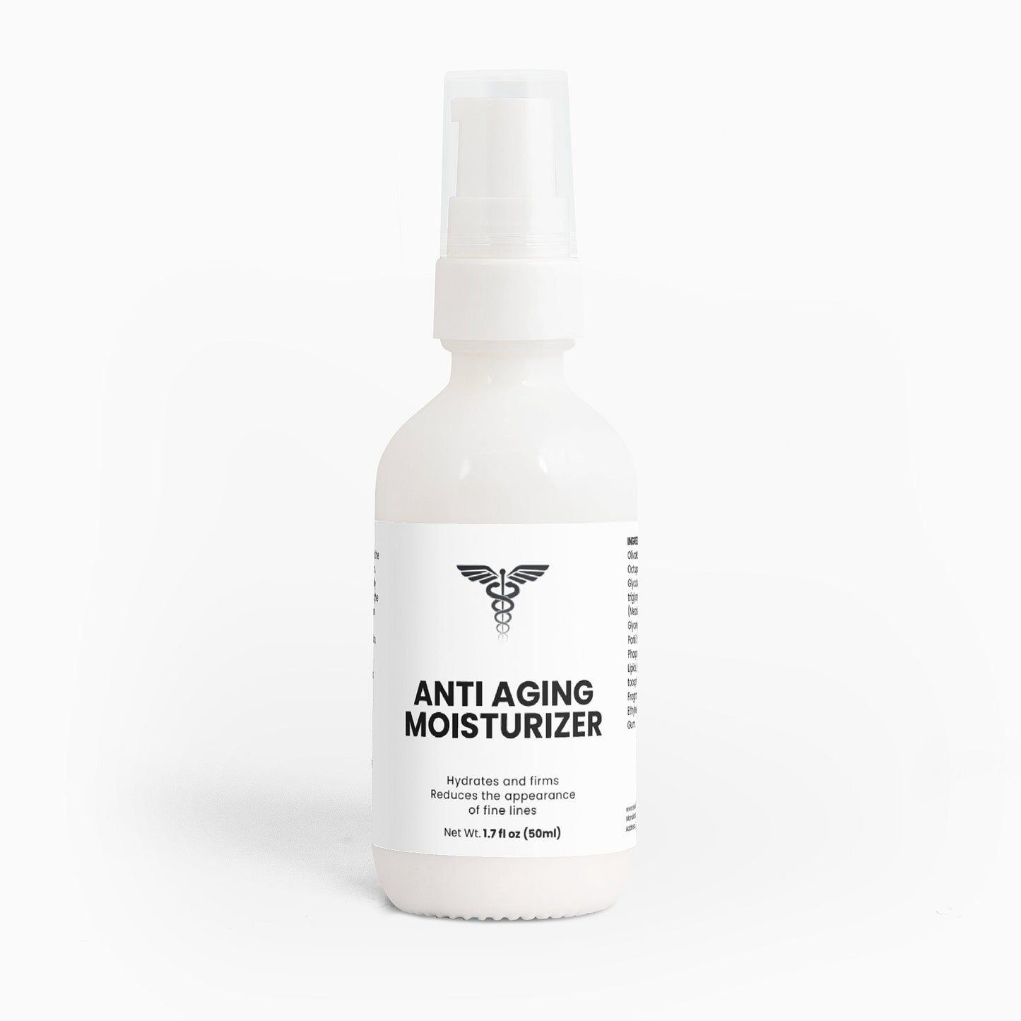 Anti-aging moisturizer bottle on a white background