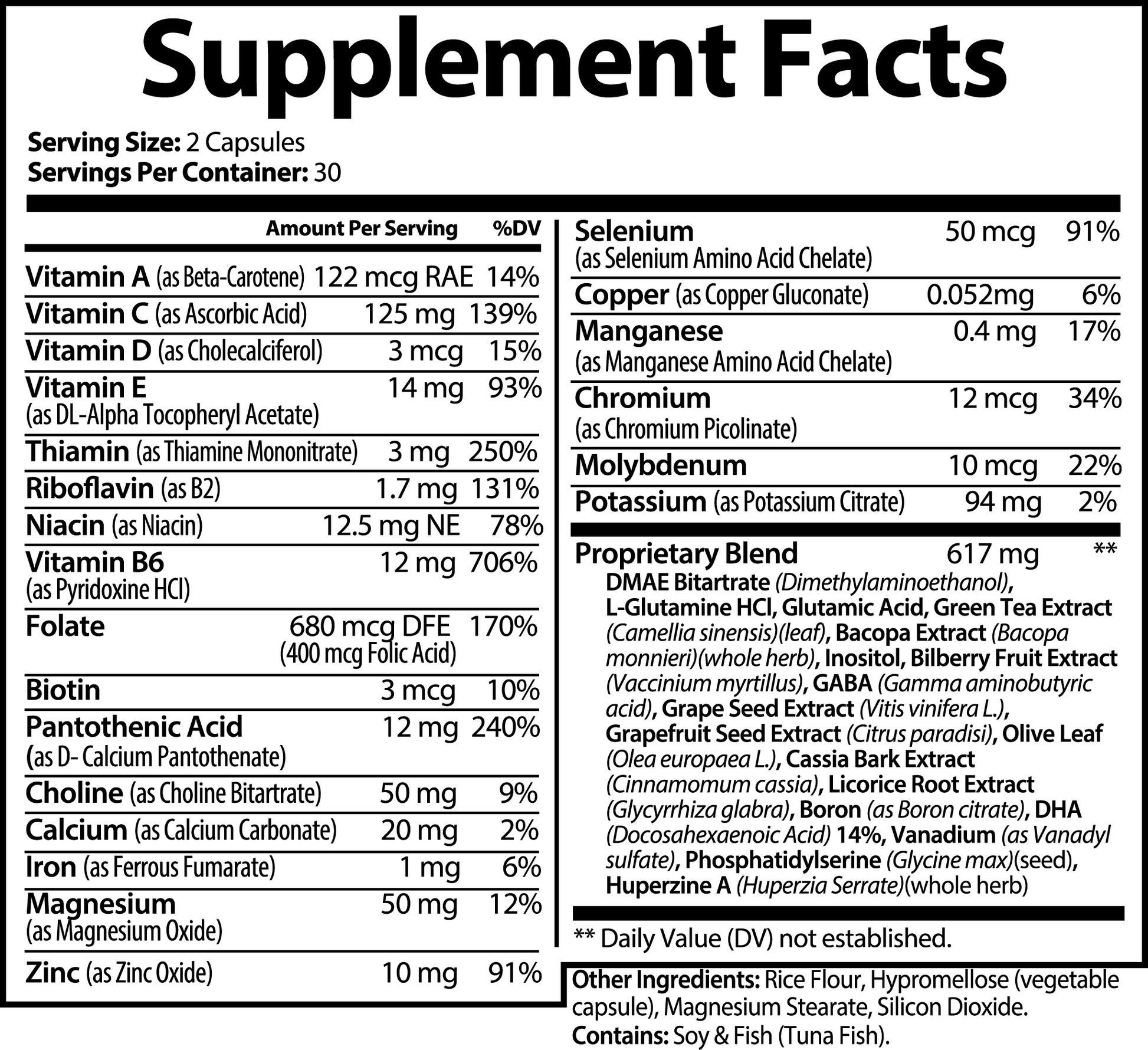 Limitless: Brain & Focus Formula, label