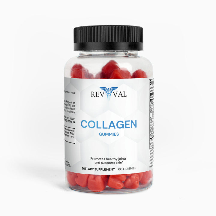 Bottle of Revival Collagen Gummies on a white background