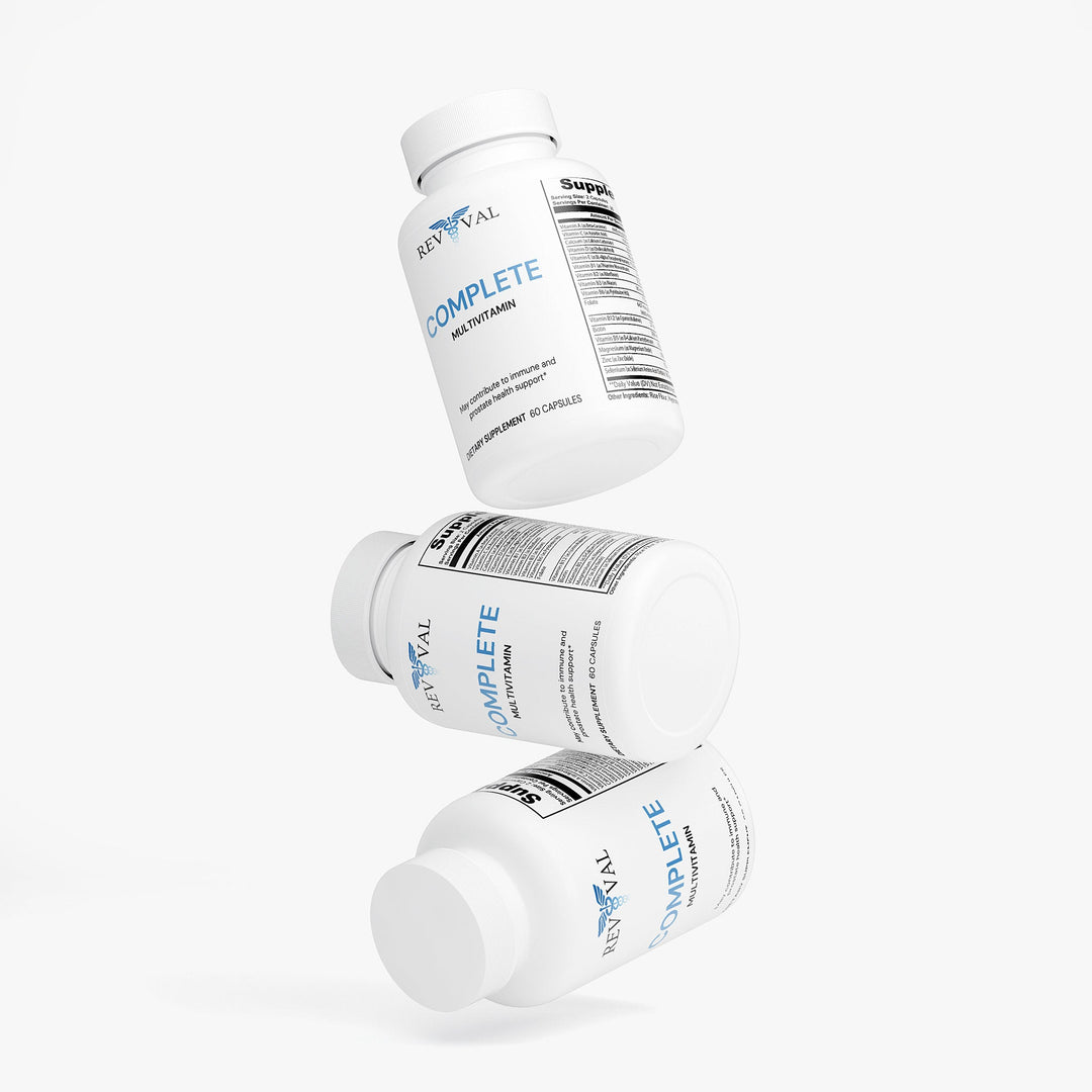 Three bottles of a supplement labeled &