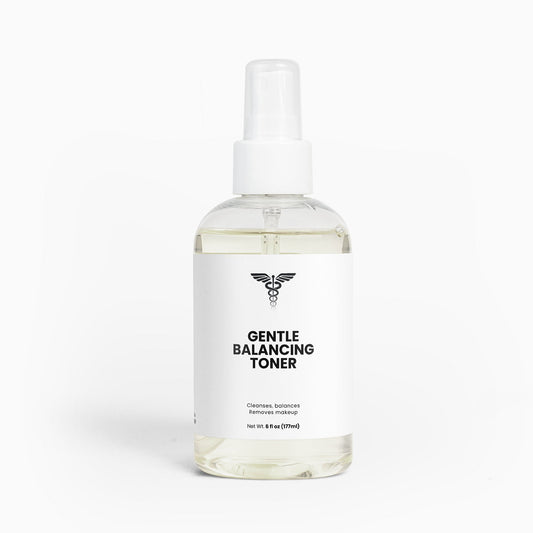 Bottle of Gentle Balancing Toner on a white background