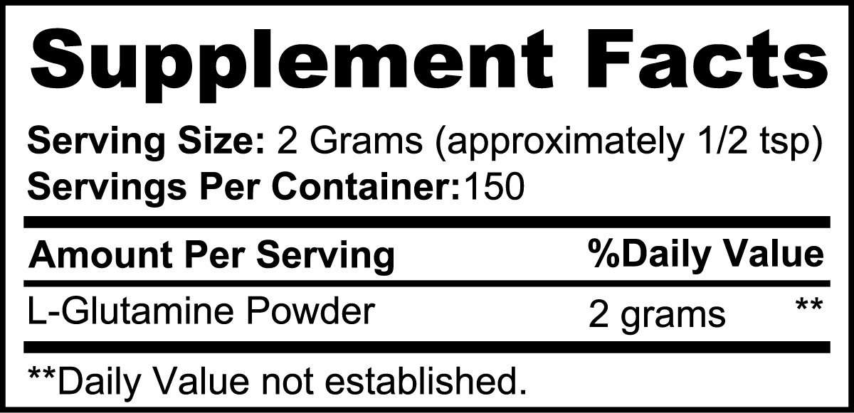 L-Glutamine Powder, label