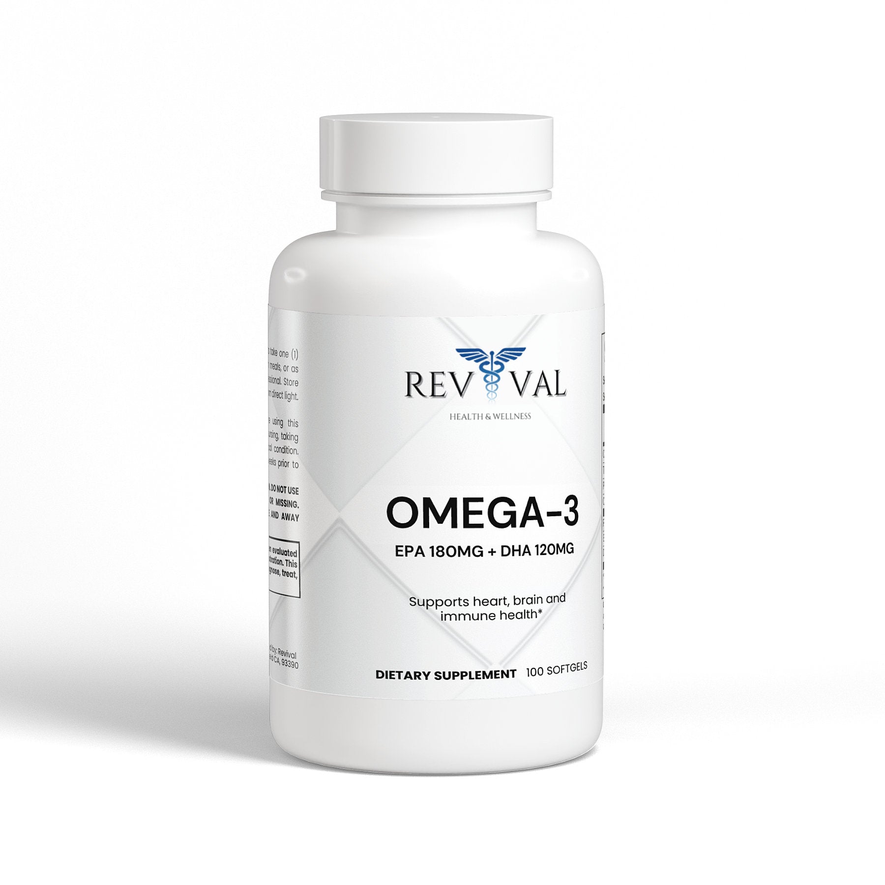 Omega-3 EPA 180mg + DHA 120mg, front bottle