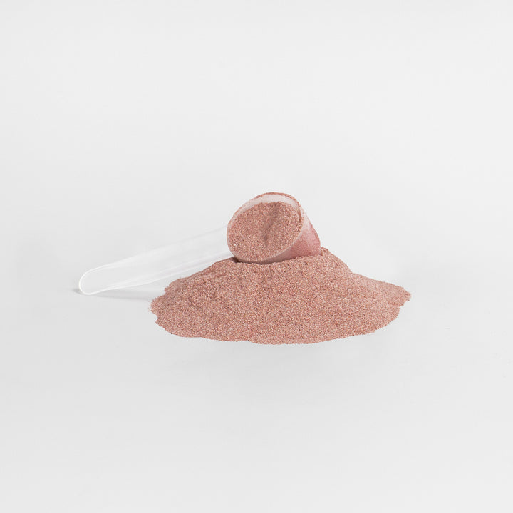 Red powder hat on a white background